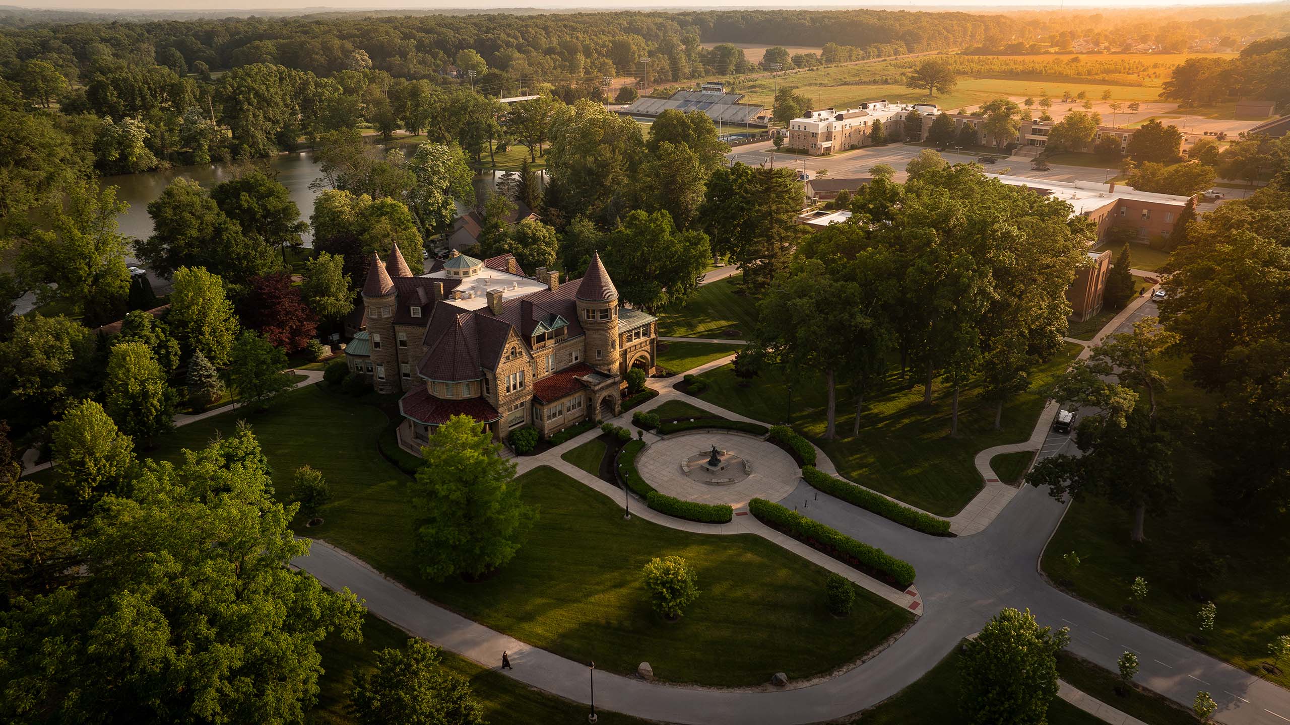 Aerial view of campus